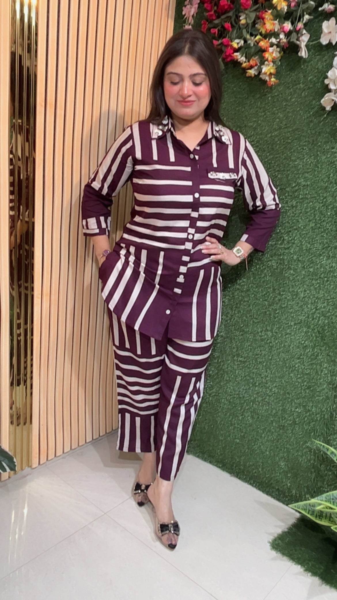 Beautiful coord set with handwork reyon modal fabric