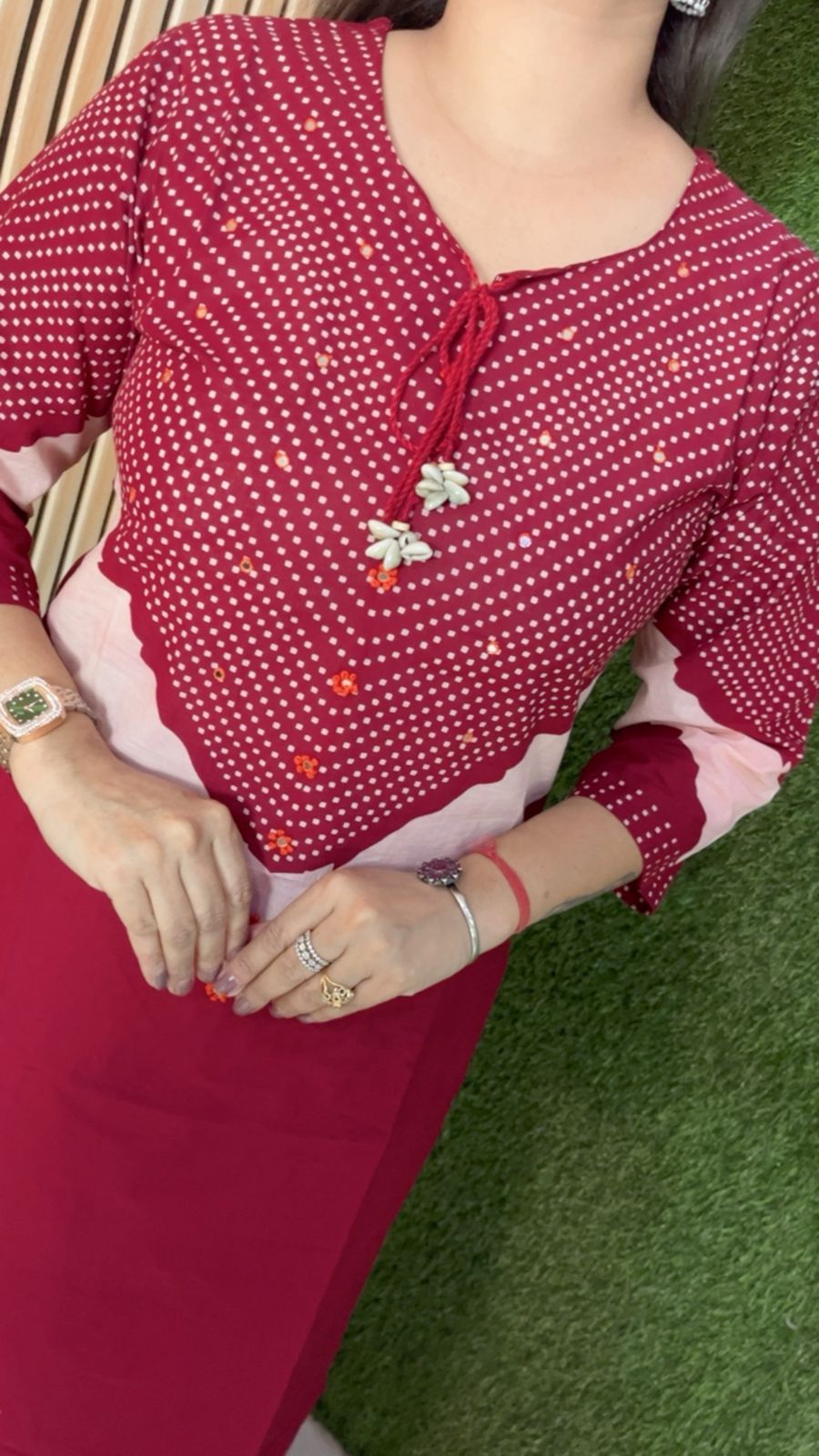 Pure Cotton 3-Piece Kurta Set with 3/4 Sleeves