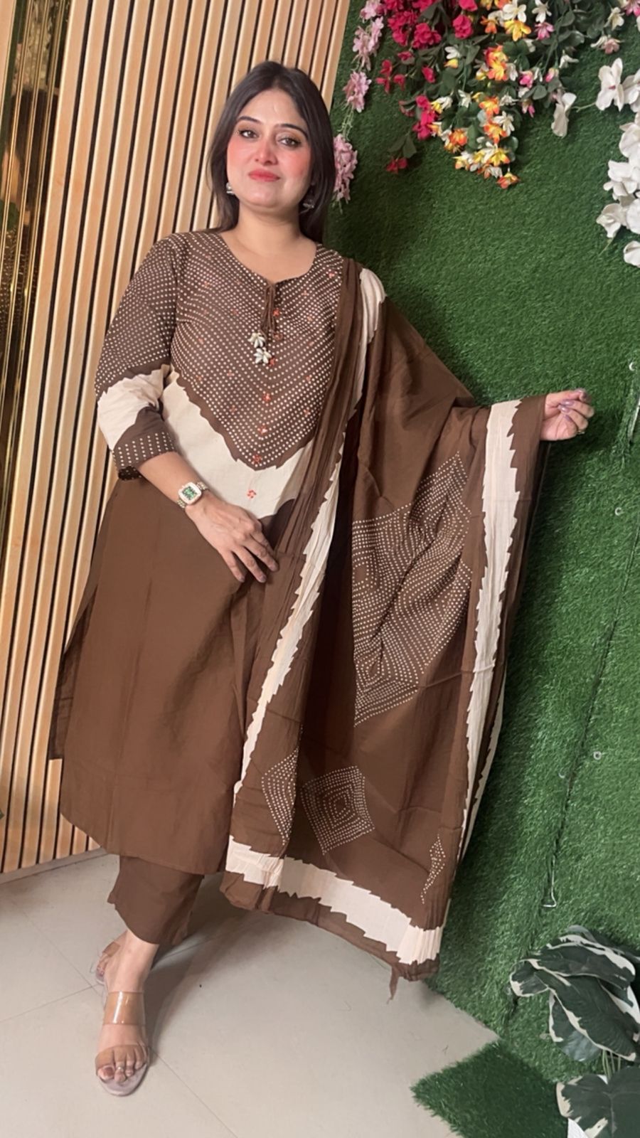 Classic Pure Cotton Three-Piece Kurta Set for Women