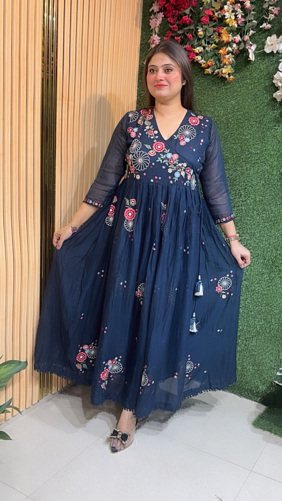 Stylish Mal Cotton Anarkali Suit with Lining