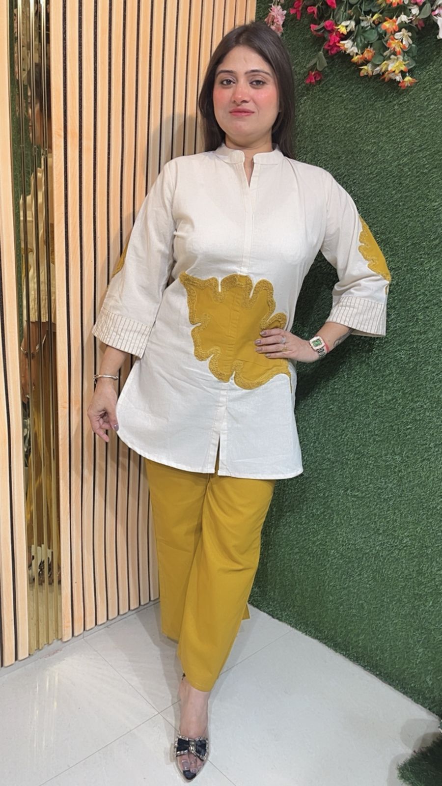 Trendy Pure Cotton Co-Ord Set – Short Kurta with Bottom