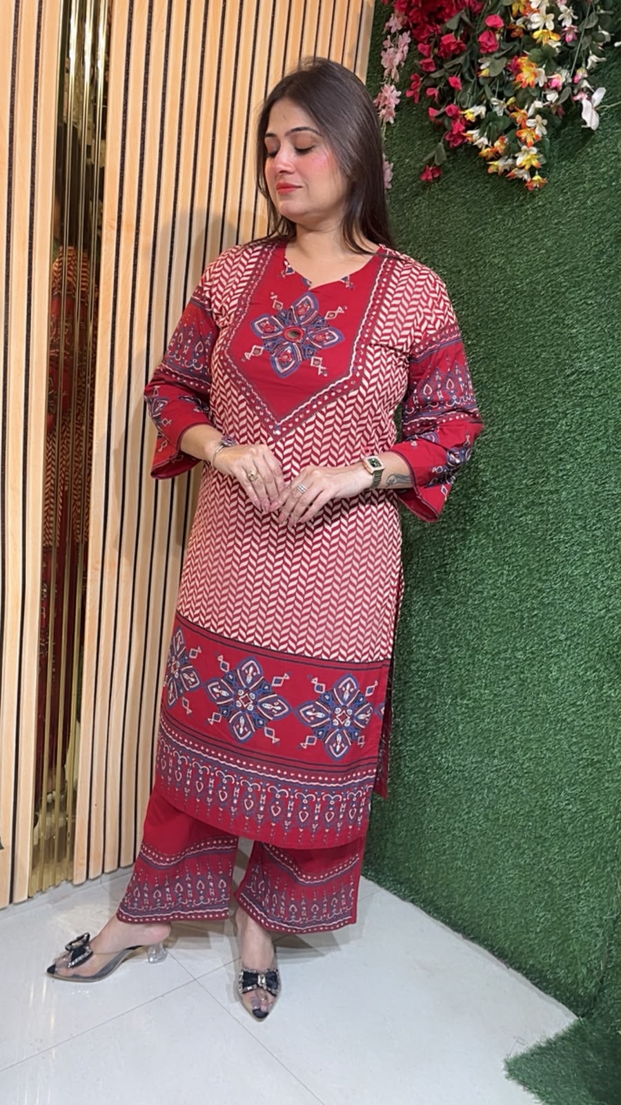 Elegant Pure Cotton 3-Piece Kurta Set