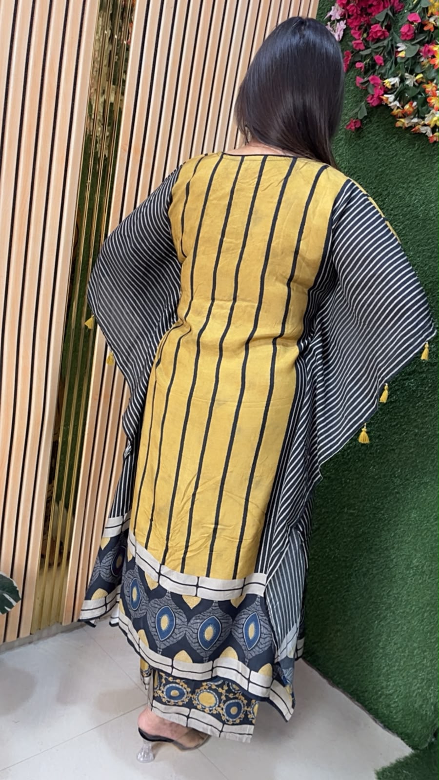 Elegant Butter Maslin Kaftan Kurta Set