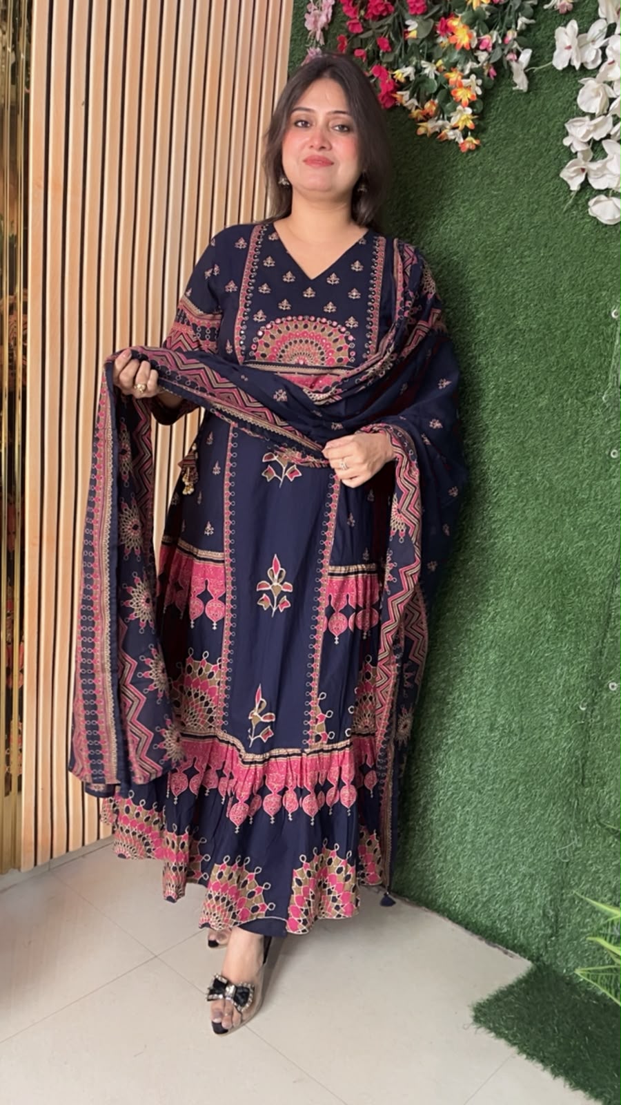 Elegant Pure Cotton Anarkali Suit