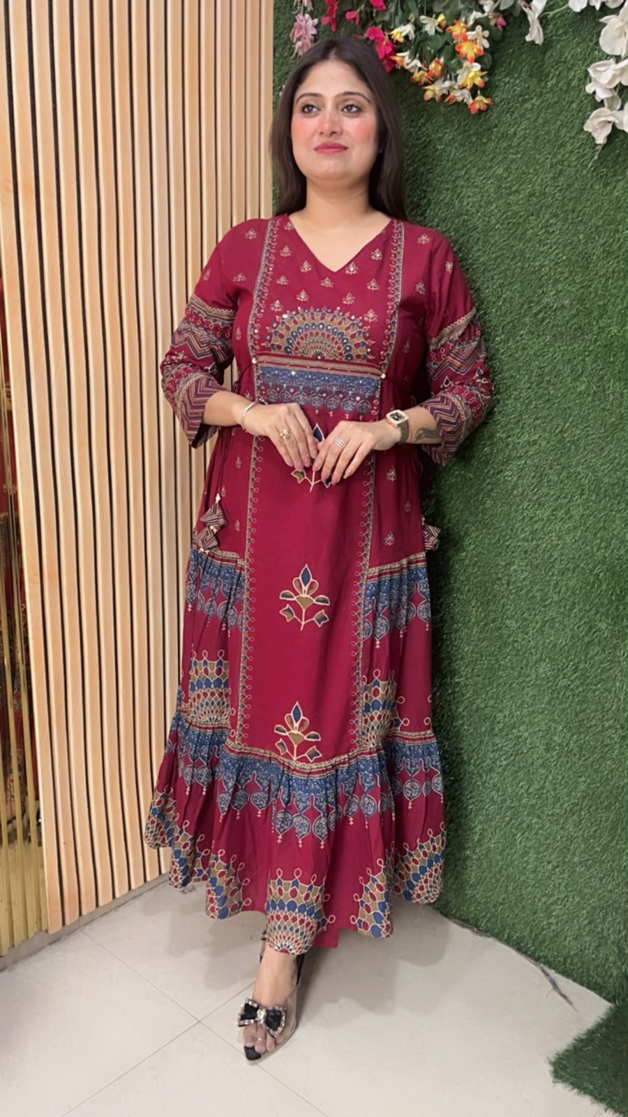 Elegant Pure Cotton Anarkali Suit