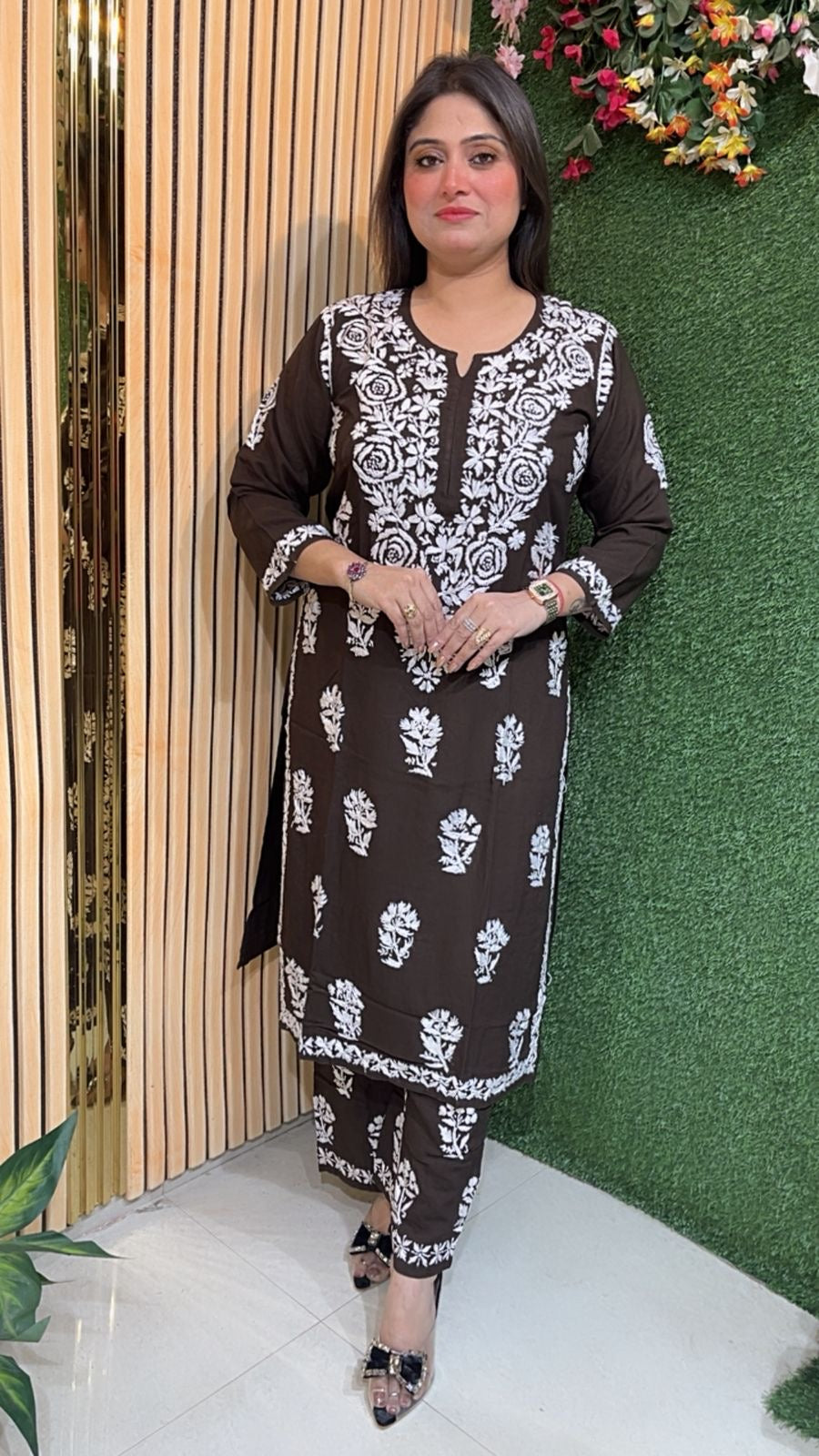 Rayon Modal Kurta Set with Lucknowi Work – Elegant Daily