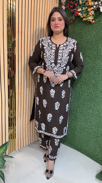 Rayon Modal Kurta Set with Lucknowi Work – Elegant Daily