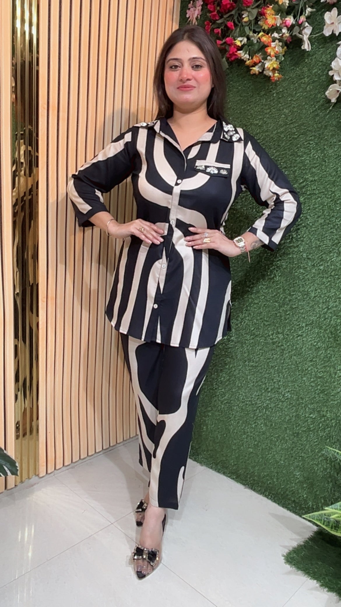 Beautiful coord set with handwork reyon modal fabric