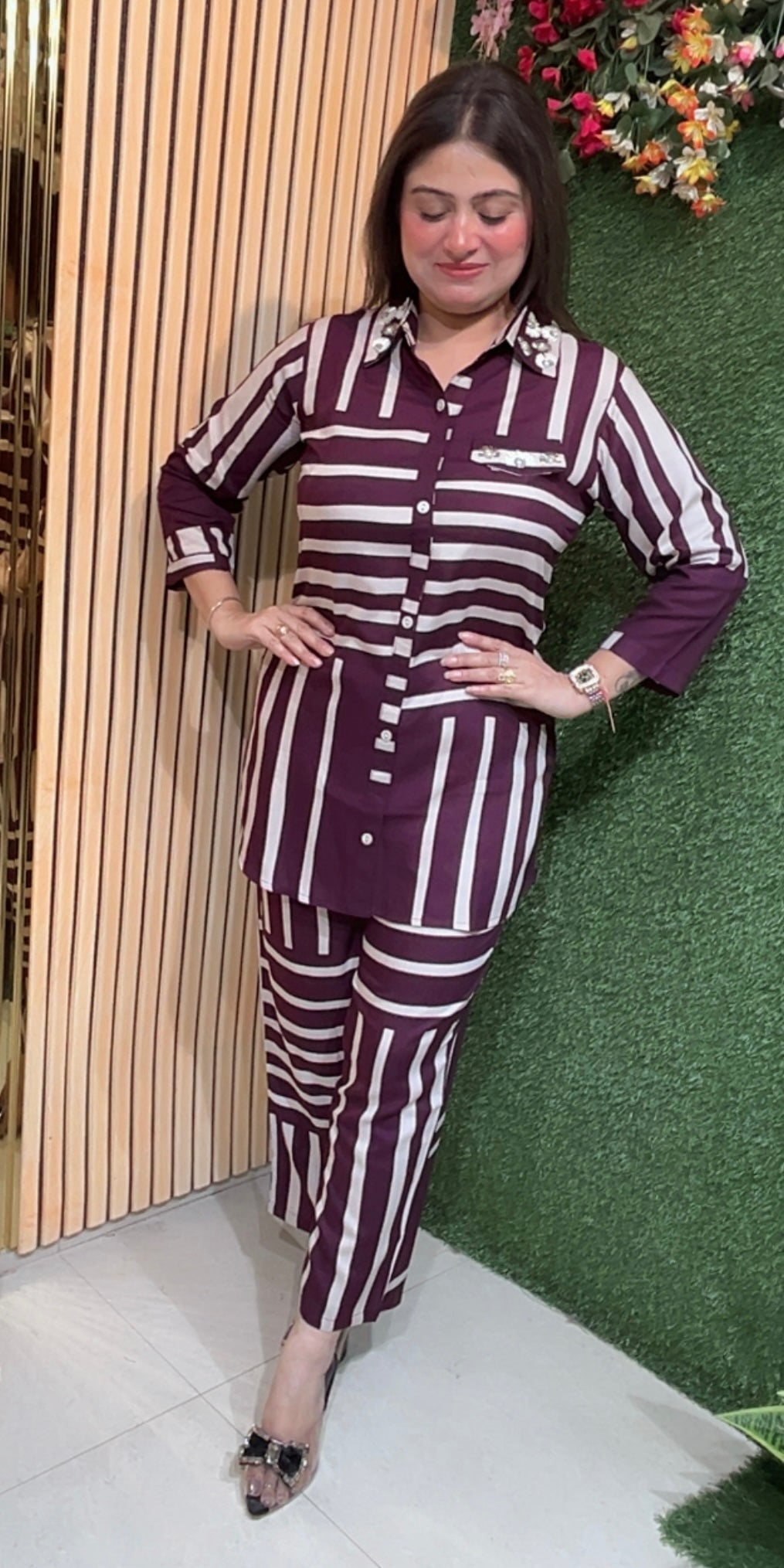 Beautiful coord set with handwork reyon modal fabric