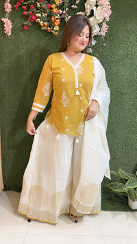 Beautiful three piece kurta set with embroidery and handwork