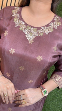 Elegant Dolla Silk Handwork Kurta Set with Banarasi Dupatta
