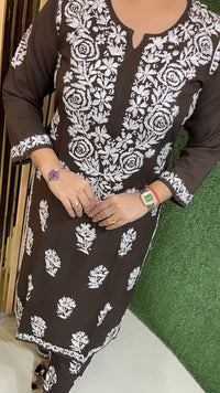 Rayon Modal Kurta Set with Lucknowi Work – Elegant Daily