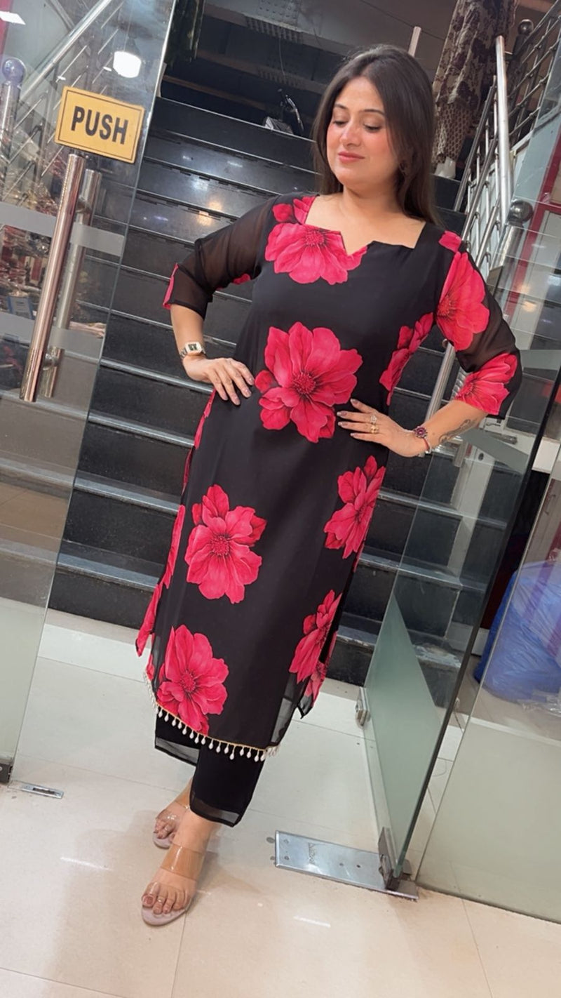 Pure Chiffon Kurta Set