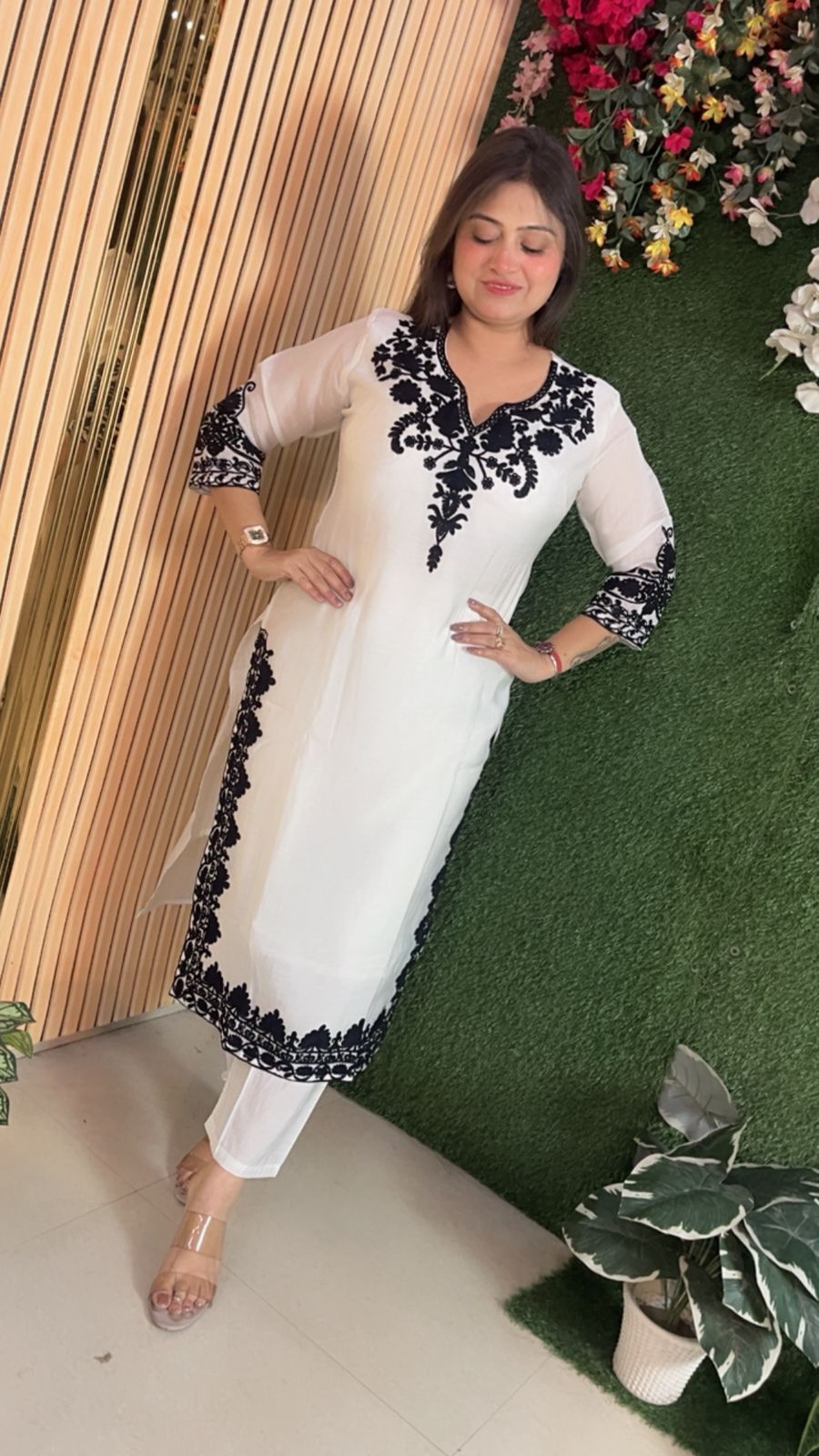 Mal Chanderi Kurta Set with Cotton Lining