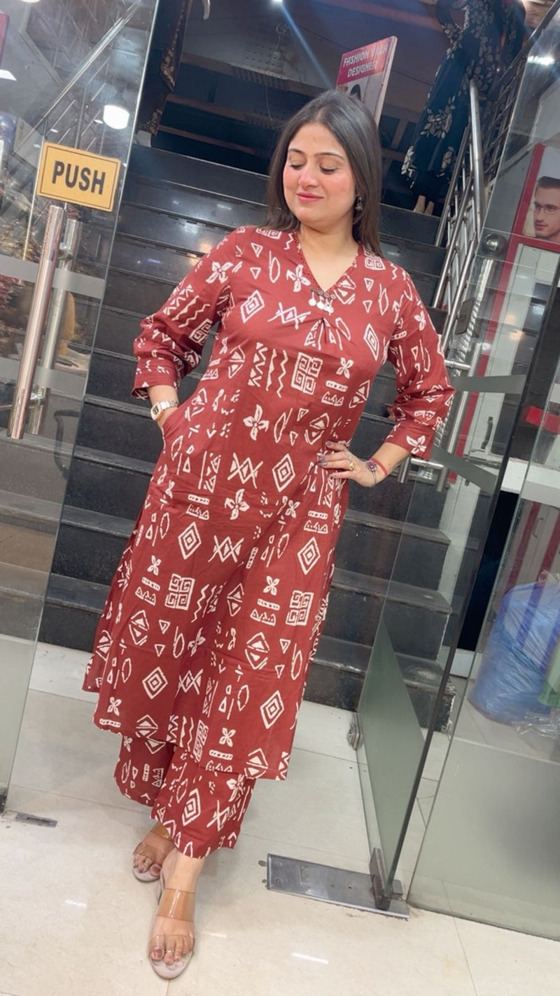 Pure Cotton A-Line Co-ord Set