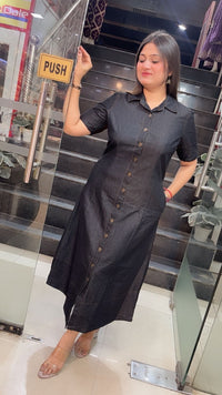 Denim middi dress