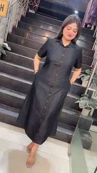 Denim middi dress