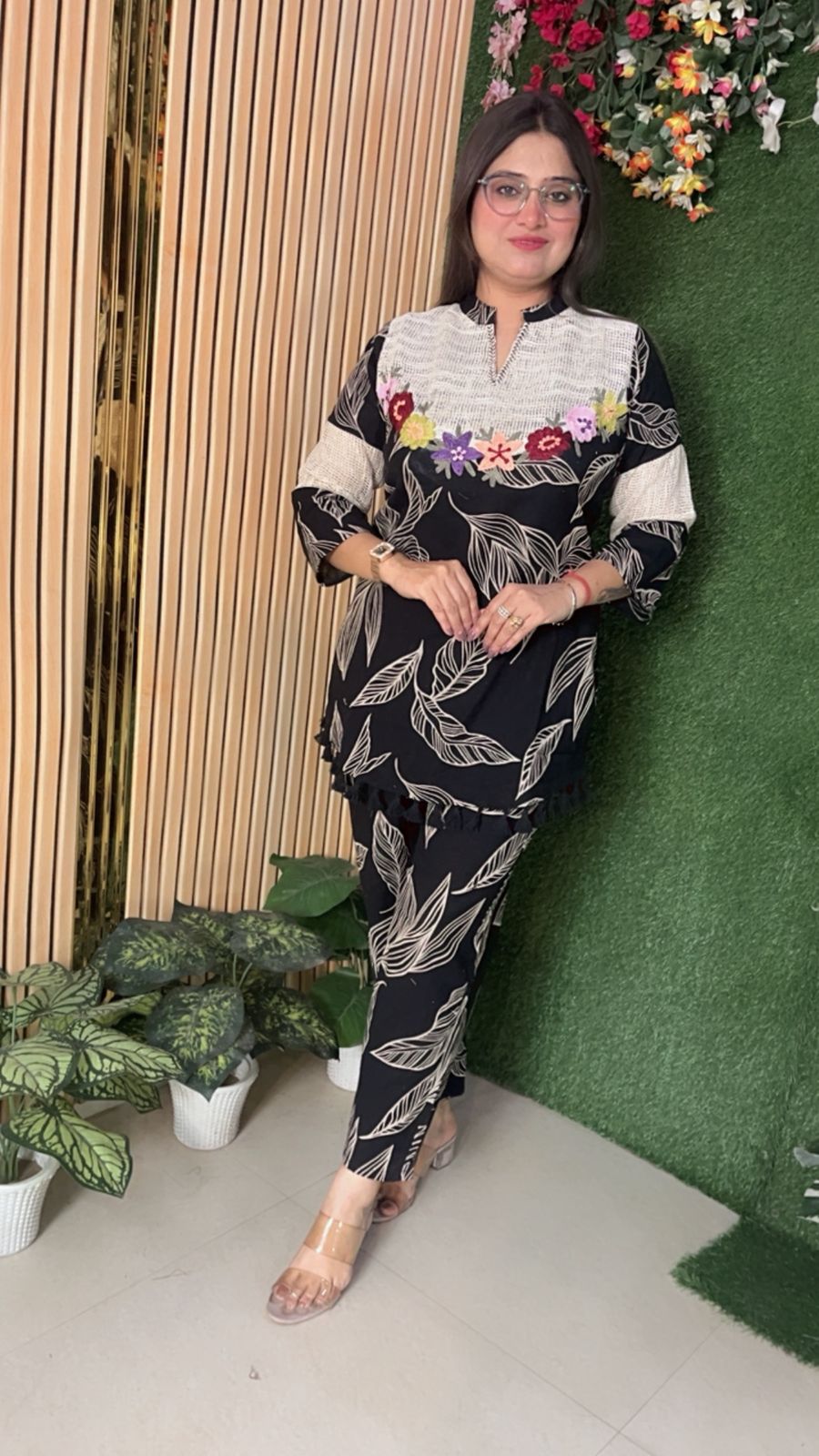 Elegant Pure Cotton Embroidered Co-ord Set for Women