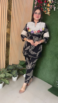 Elegant Pure Cotton Embroidered Co-ord Set for Women