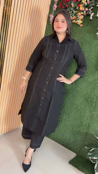 Pure Cotton 2-Piece Kurta Set with 3/4 Sleeves