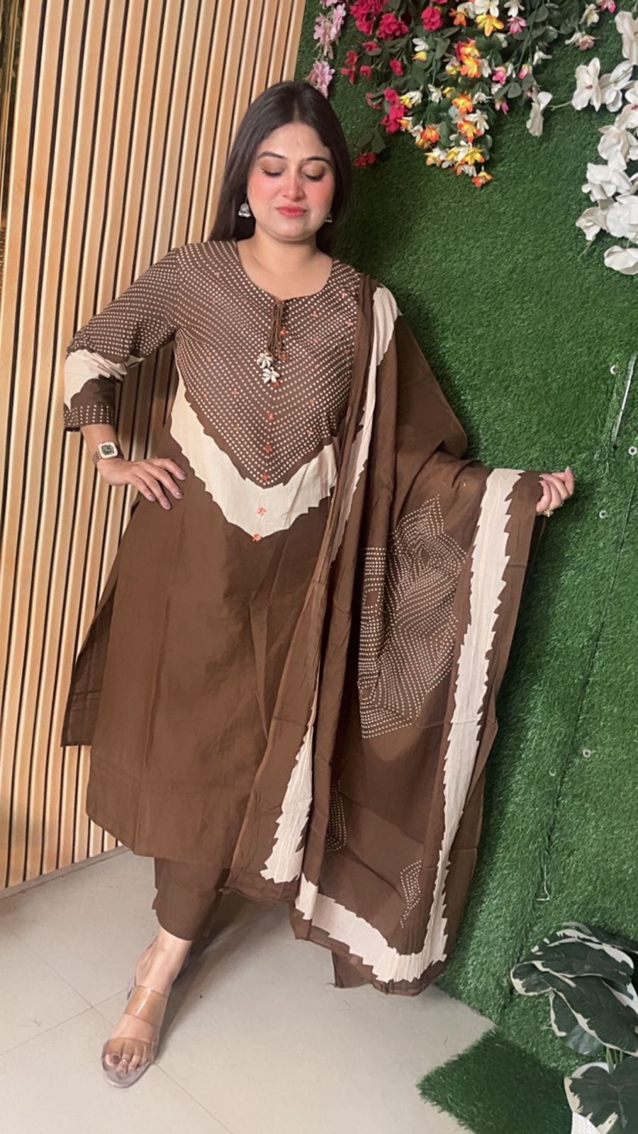 Classic Pure Cotton Three-Piece Kurta Set for Women