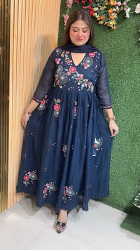 Stylish Mal Cotton Anarkali Suit with Lining
