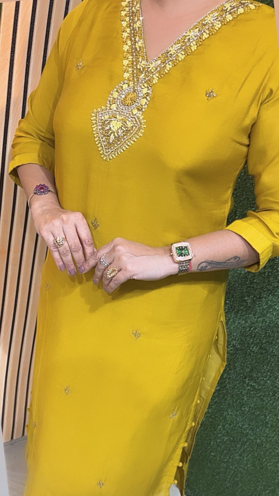 Elegant 3-Piece Pure Maslin Kurta Set with Cotton Lining – 3/4 Sleeves