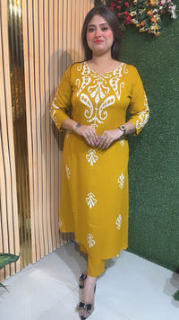 Elegant 3-Piece Rayon Modal Kurta Set with Neck Work