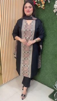 Elegant Pure Cotton 3-Piece Kurta Set