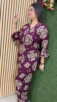 Elegant Rayon Modal Farshi Salwar Co-Ord Set