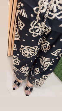 Elegant Rayon Modal Farshi Salwar Co-Ord Set | Black