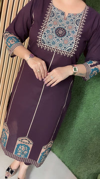 Elegant Pure Cotton 3-Piece Kurta Set | Deep Wine