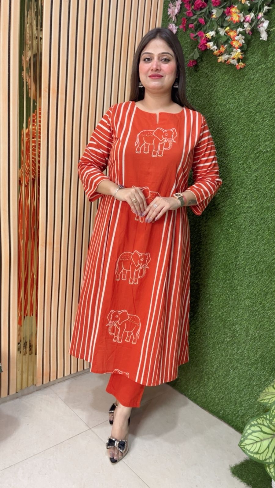 Premium A-Line Pure Cotton 3-Piece Kurta Set