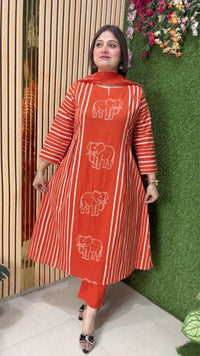 Premium A-Line Pure Cotton 3-Piece Kurta Set