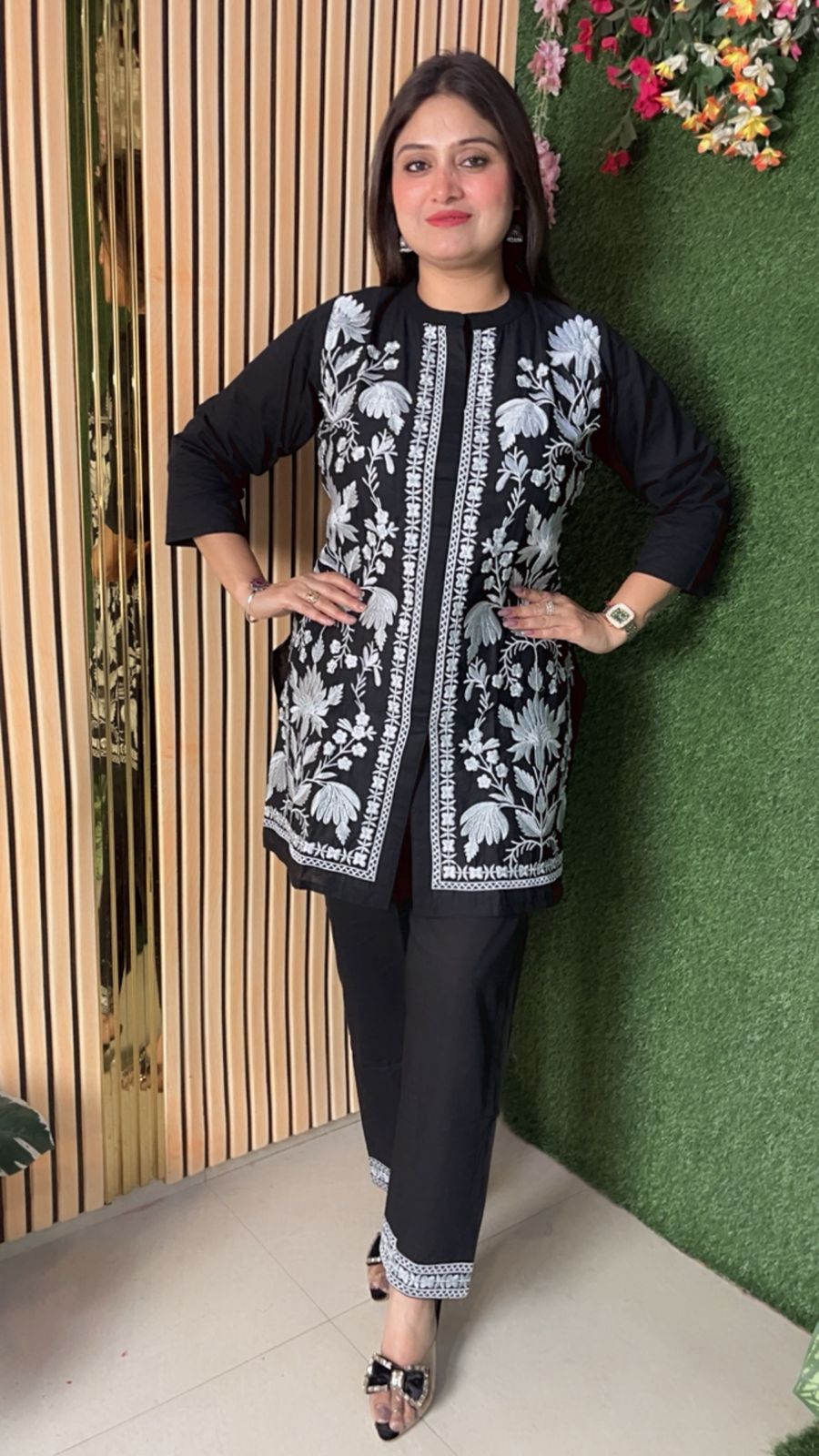Premium Pure Cotton Embroidered Co-Ord Set
