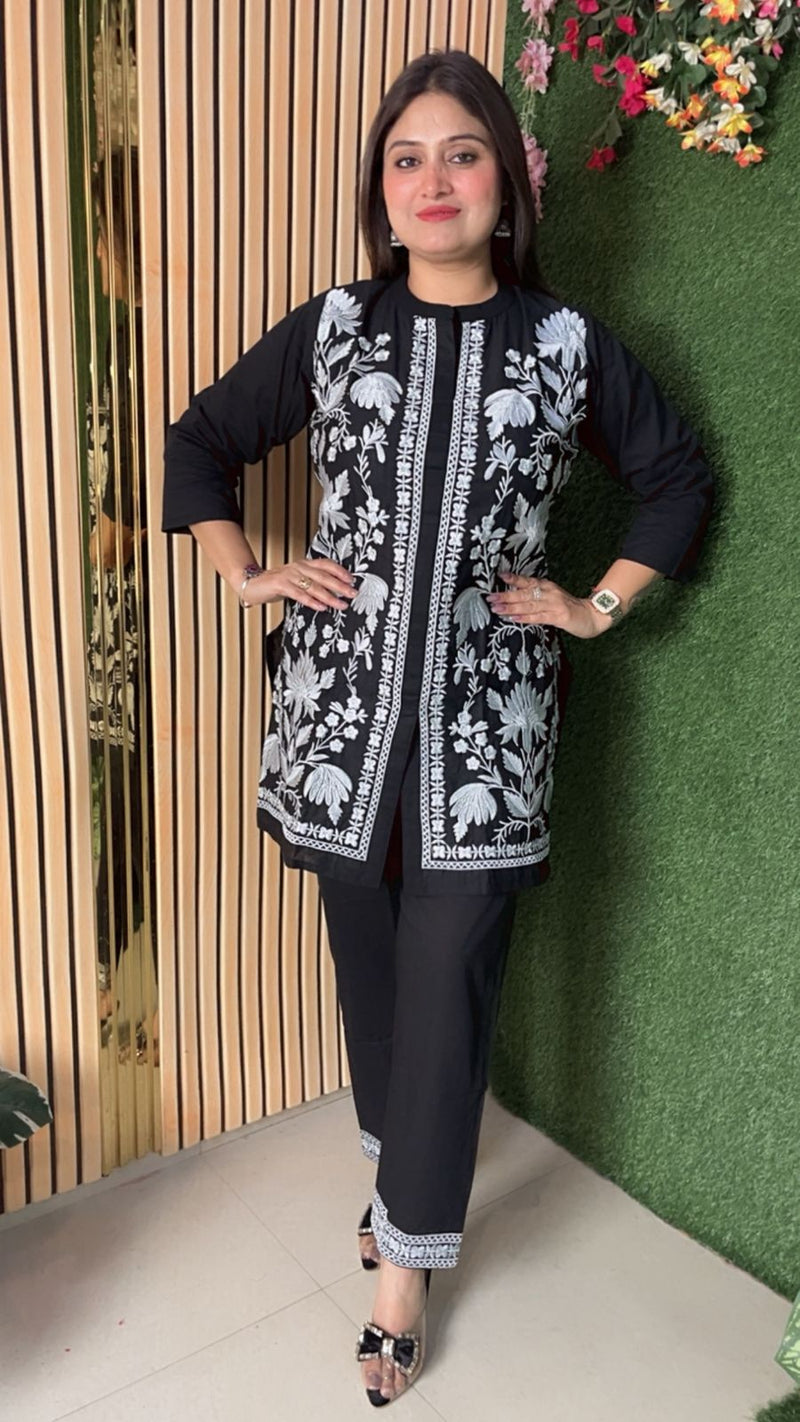 Premium Pure Cotton Embroidered Co-Ord Set