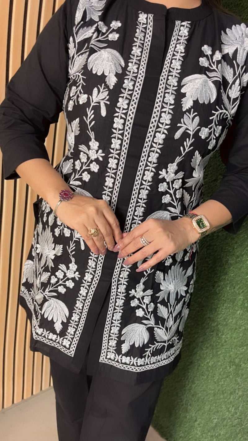 Premium Pure Cotton Embroidered Co-Ord Set