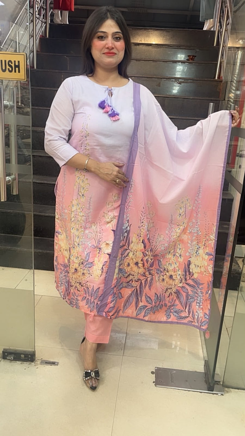 Premium Pure Cotton 3-Piece Kurta Set with Cotton Lining