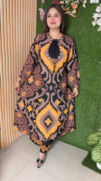 Elegant Garman Rayon 2-Piece Kurta Set | Black