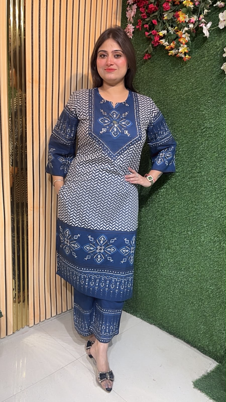 Elegant Pure Cotton 3-Piece Kurta Set