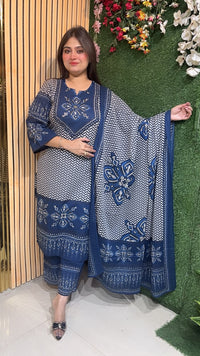 Elegant Pure Cotton 3-Piece Kurta Set