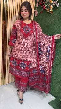 Elegant Pure Cotton 3-Piece Kurta Set