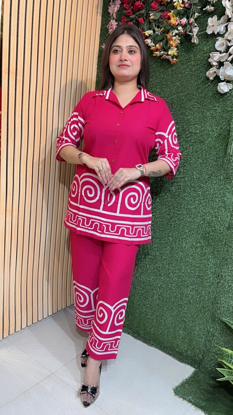 Hot Pink Pure Cotton Co-Ord Set