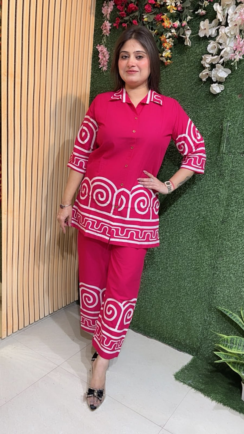 Hot Pink Pure Cotton Co-Ord Set