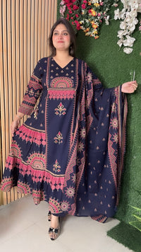 Elegant Pure Cotton Anarkali Suit