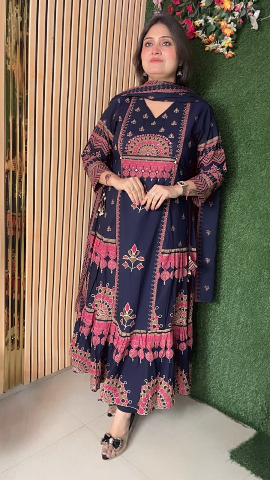 Elegant Pure Cotton Anarkali Suit