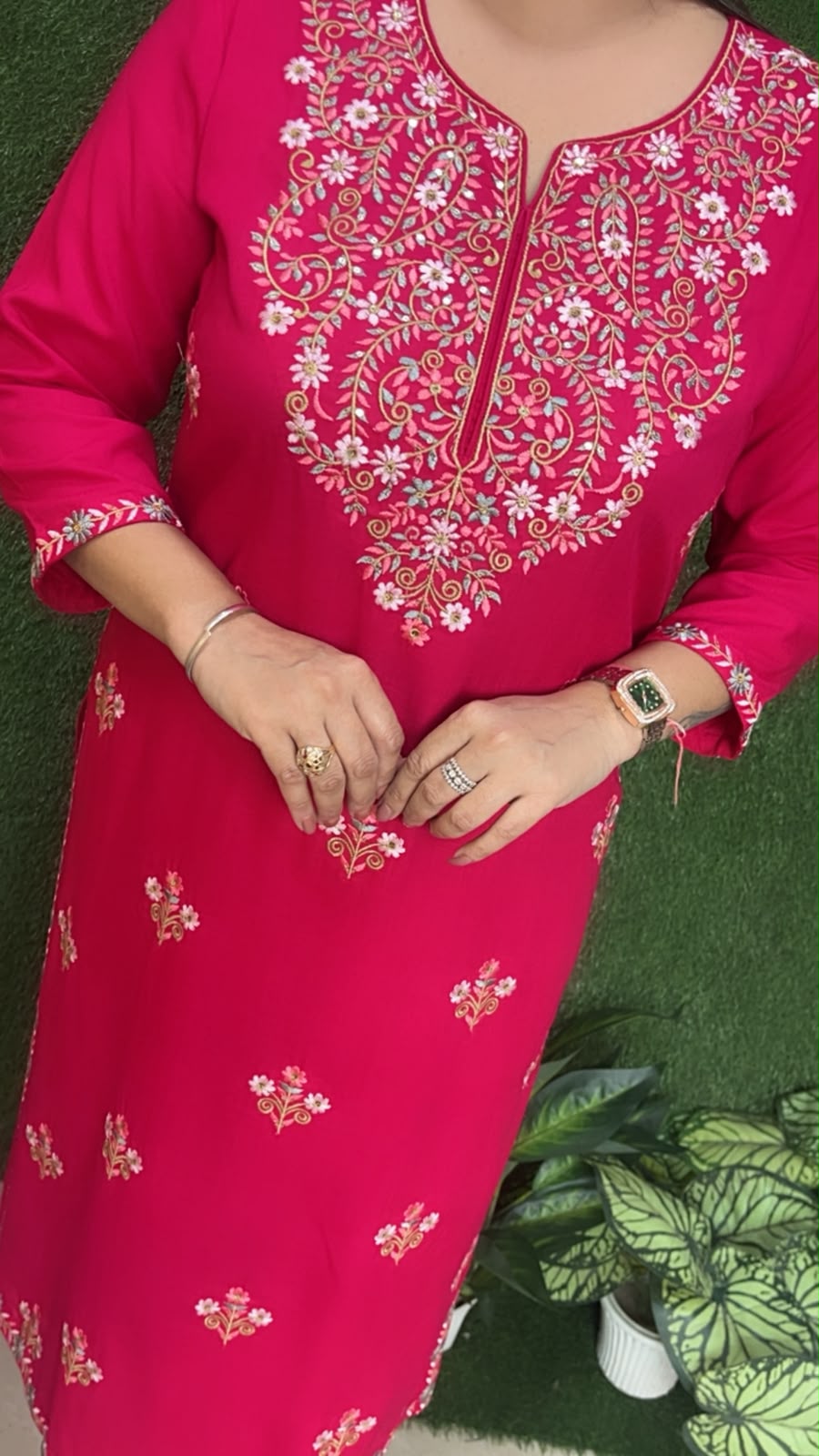 Premium Rayon Modal Fully Embroidered 3-Piece Kurta Set