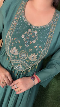 Beautiful Party Wear A line Anarkali Wirh Handwrok