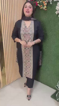 Elegant Pure Cotton 3-Piece Kurta Set